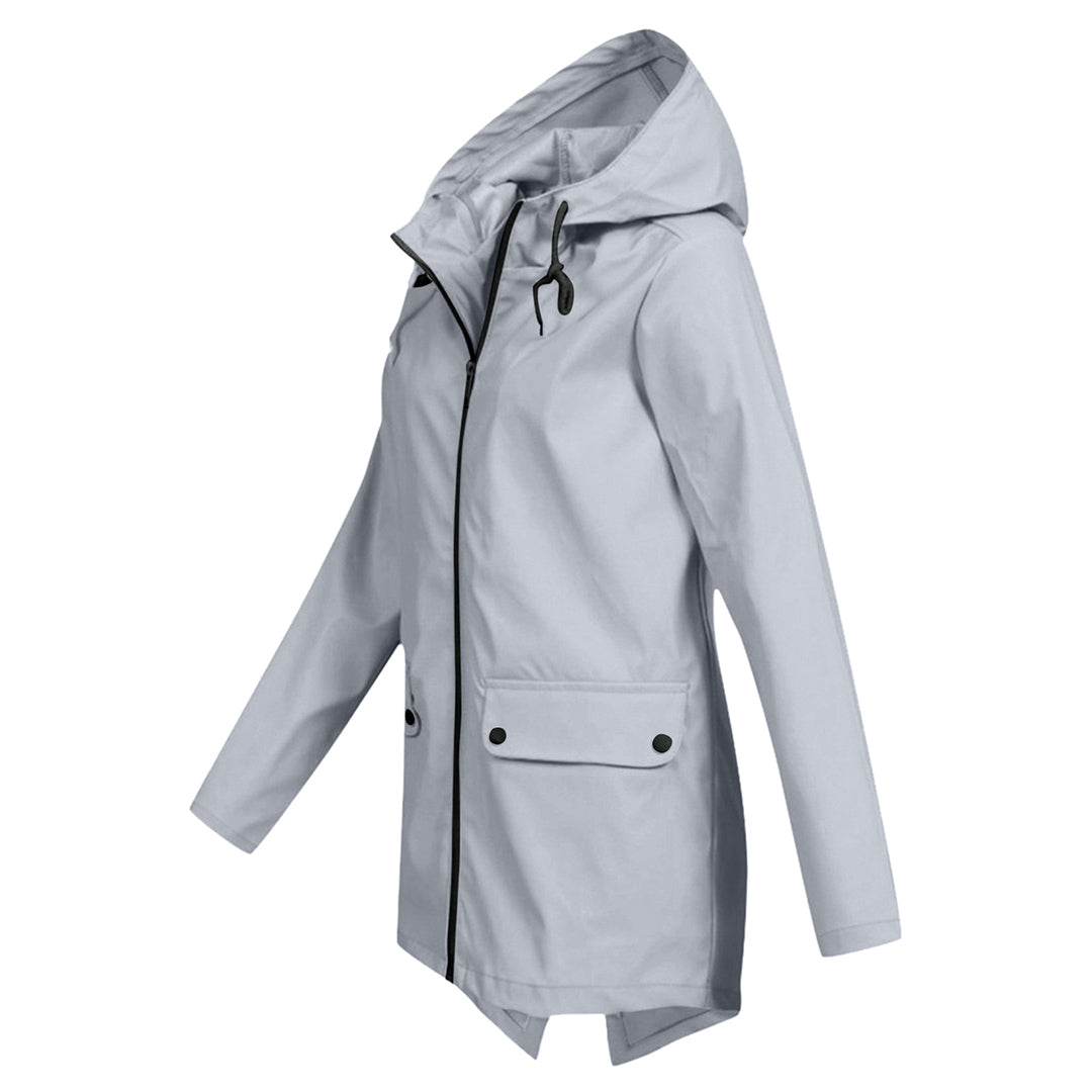 Damen Übergangsjacke mit Reißverschluss und Kapuze - wasserdicht