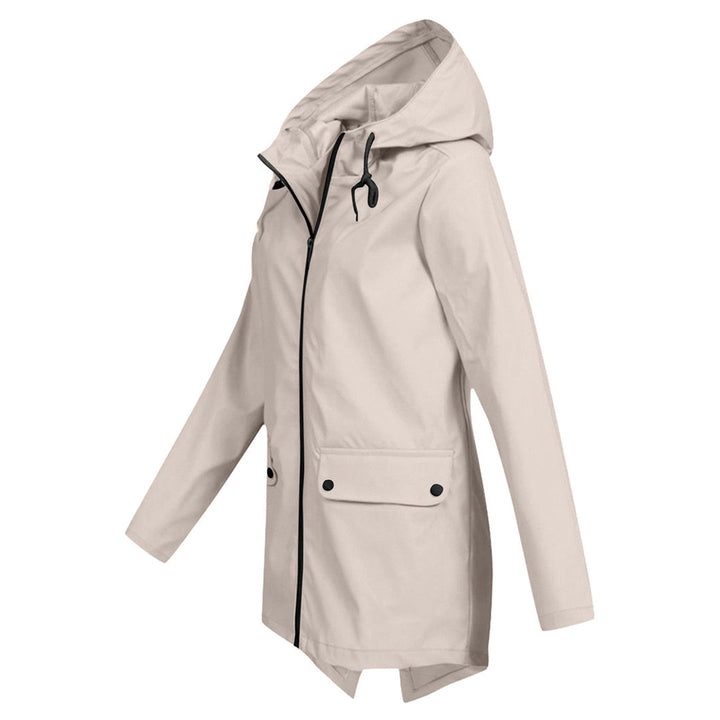 Damen Übergangsjacke mit Reißverschluss und Kapuze - wasserdicht
