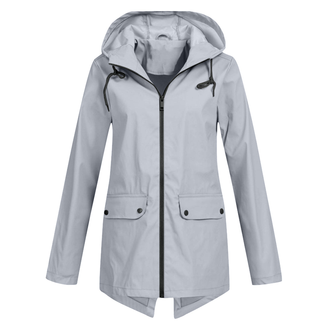 Damen Übergangsjacke mit Reißverschluss und Kapuze - wasserdicht