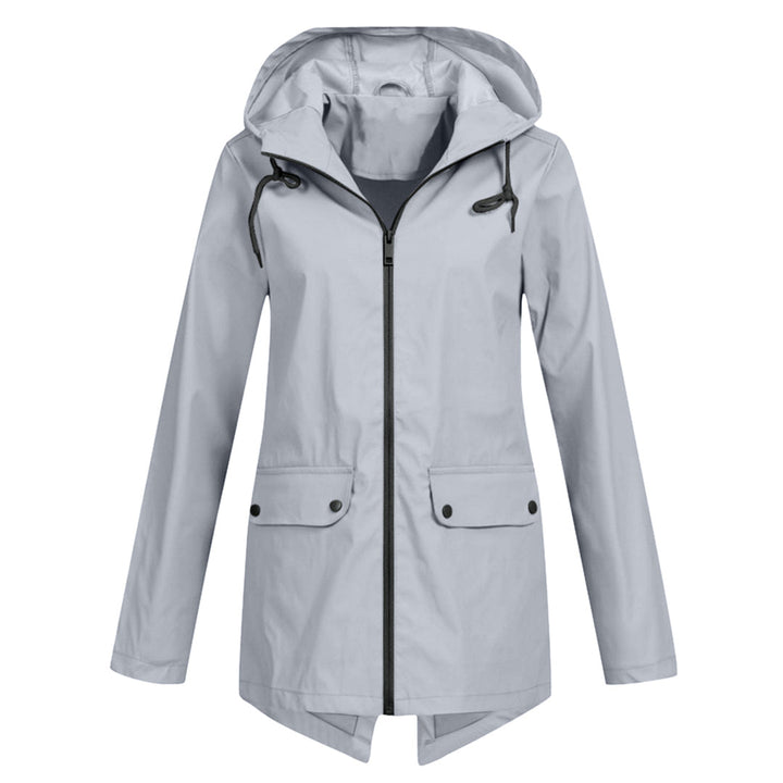 Damen Übergangsjacke mit Reißverschluss und Kapuze - wasserdicht