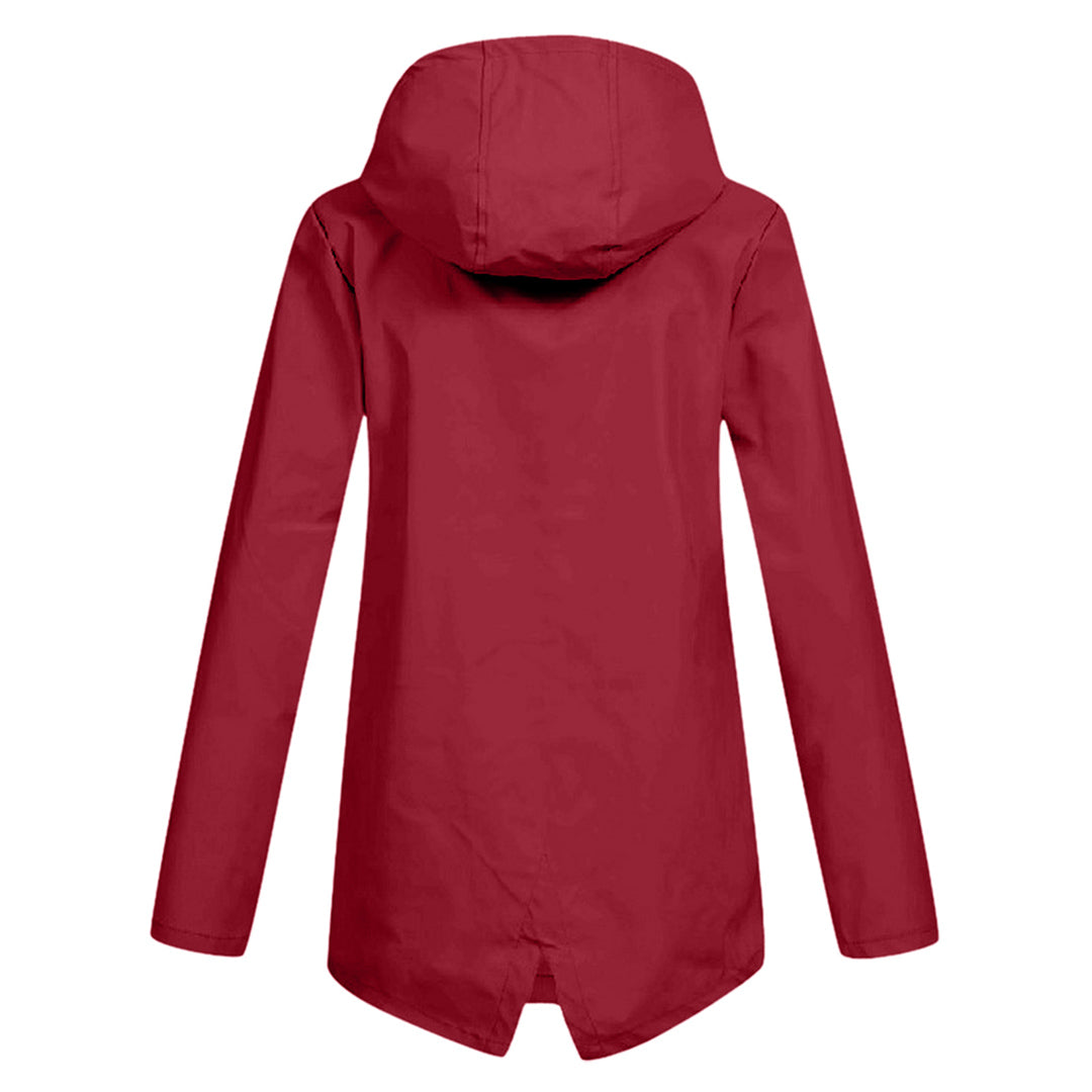 Damen Übergangsjacke mit Reißverschluss und Kapuze - wasserdicht