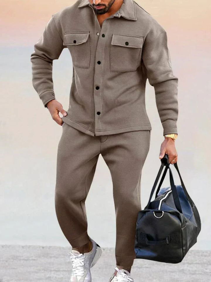 Ensemble décontracté Co-ord Surchemise Structurée &amp; Pantalon Fuselé Homme