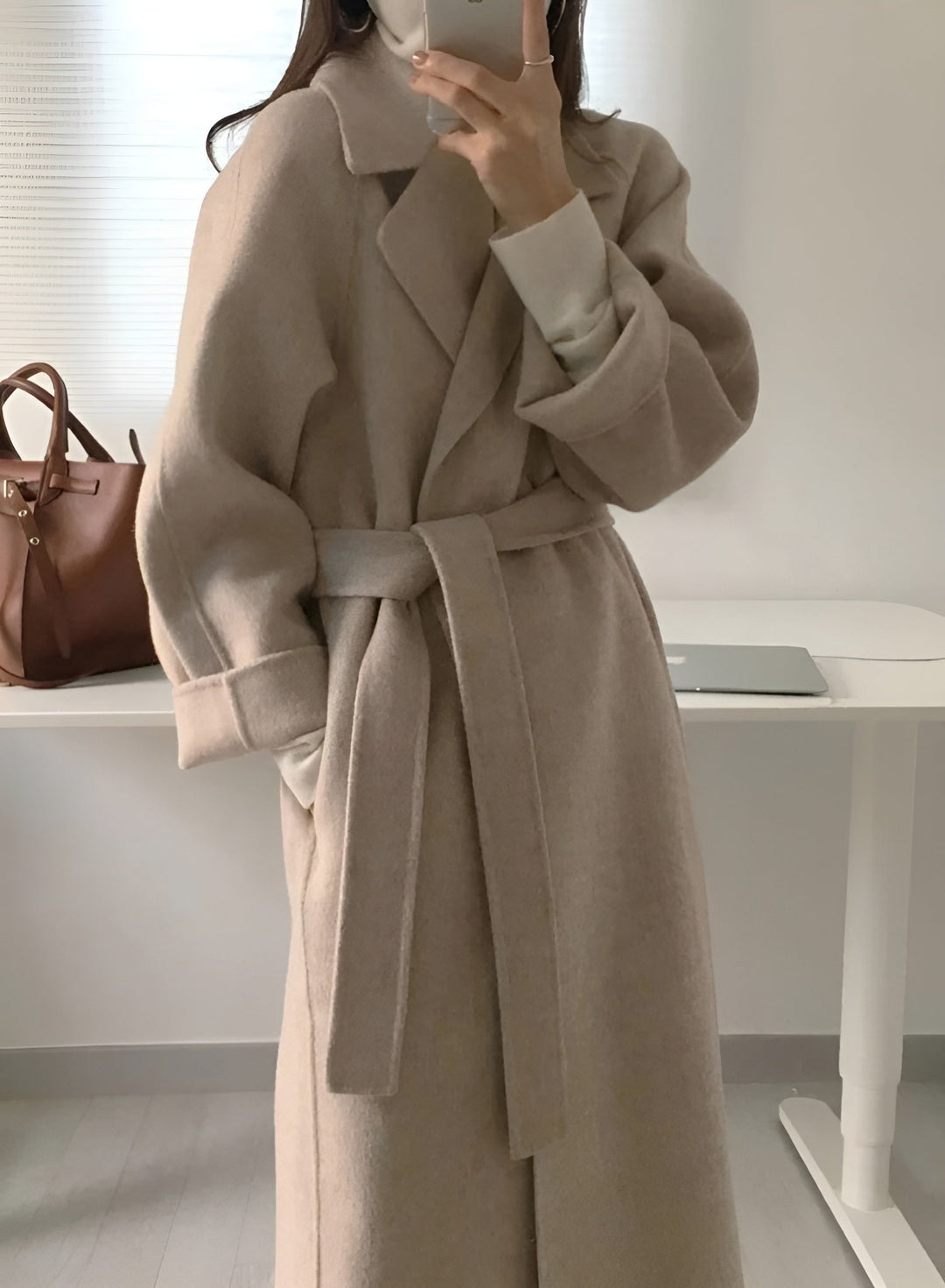 Talitha - Damen Lange Wollmantel