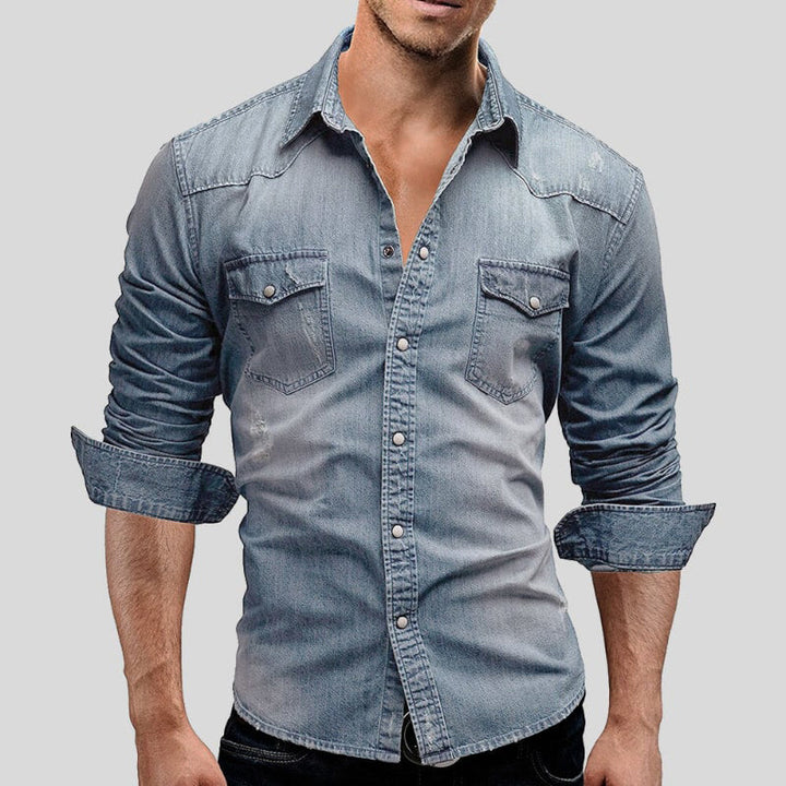 Ralf | Herren Jeanshemd Langarm Vintage Used-Look