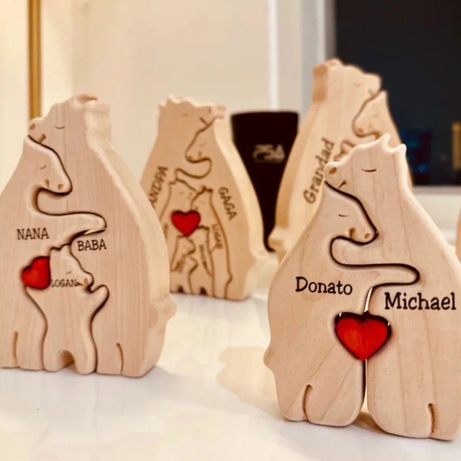 Wood Bear Family | Customisable, personal and original