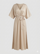 Sommer Maxi Kleid für Damen mit V-Ausschnitt und lockerer Passform