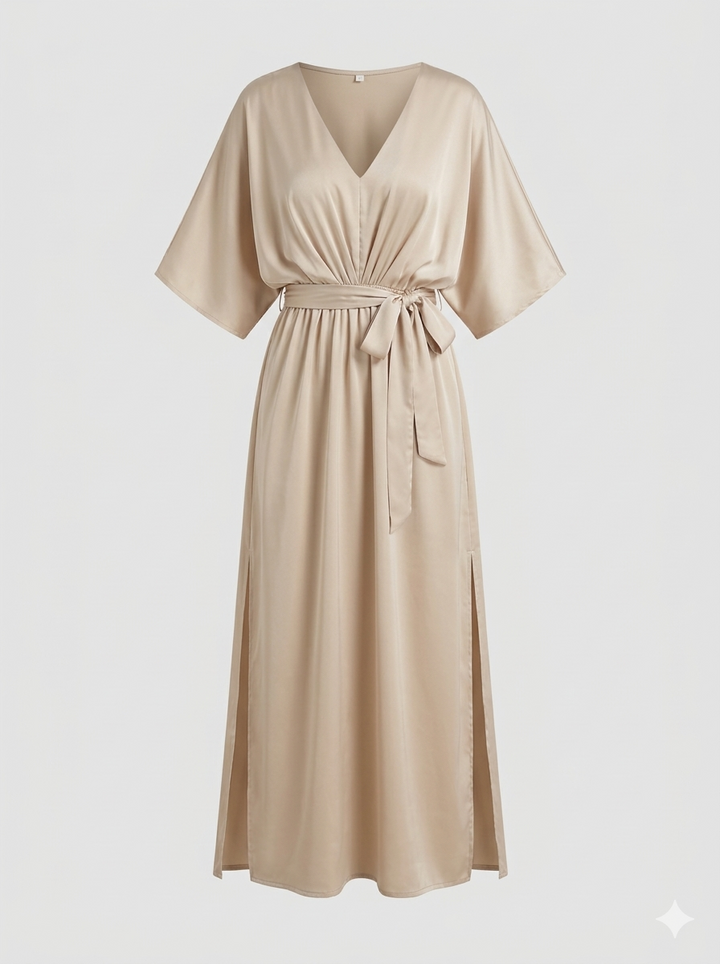 Sommer Maxi Kleid für Damen mit V-Ausschnitt und lockerer Passform