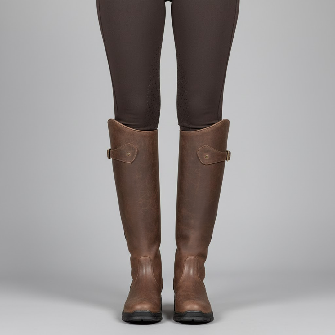 Damen Orthopädische Outdoor Reitstiefel – Leder, Wasserabweisend, Bequem für Outdoor-Aktivitäten