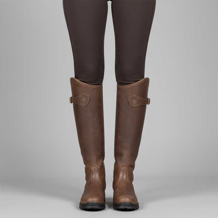 Damen Orthopädische Outdoor Reitstiefel – Leder, Wasserabweisend, Bequem für Outdoor-Aktivitäten