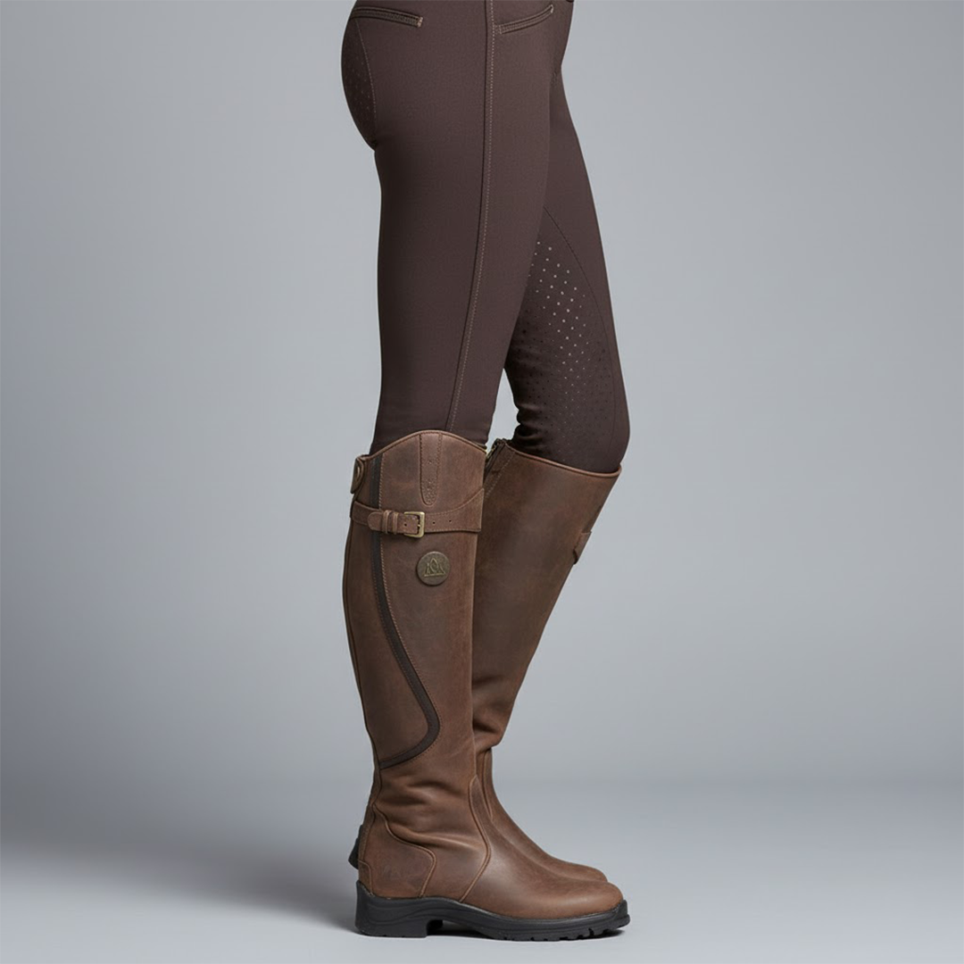 Damen Orthopädische Outdoor Reitstiefel – Leder, Wasserabweisend, Bequem für Outdoor-Aktivitäten