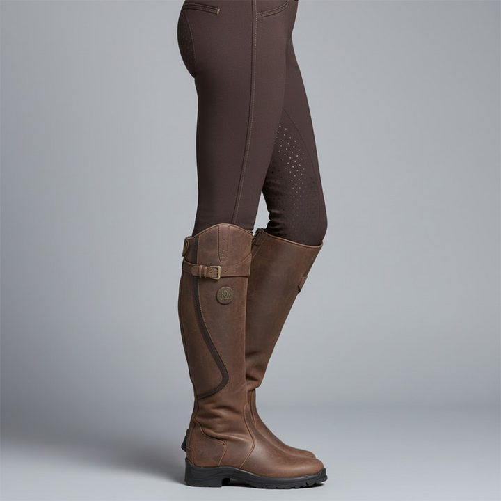 Damen Orthopädische Outdoor Reitstiefel – Leder, Wasserabweisend, Bequem für Outdoor-Aktivitäten