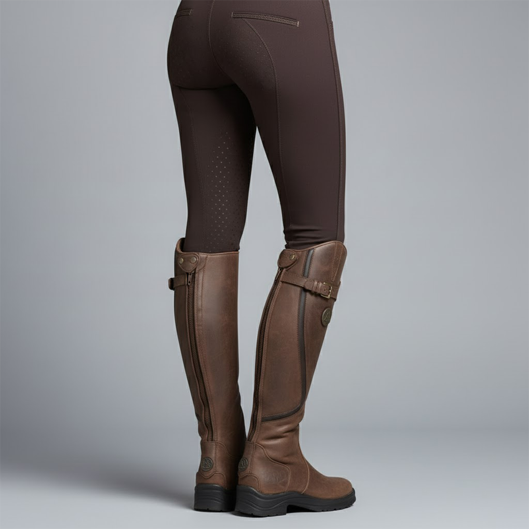 Damen Orthopädische Outdoor Reitstiefel – Leder, Wasserabweisend, Bequem für Outdoor-Aktivitäten