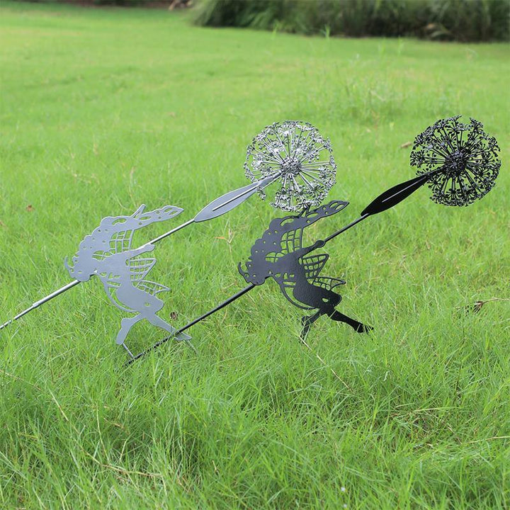 Fairies and Dandelions Dancing Together Sculpture Outdoor Garden