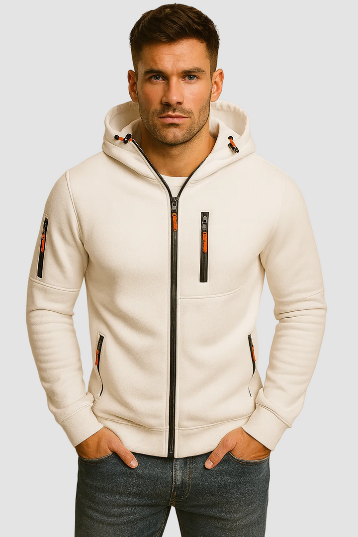 Herren Hoodie mit Reißverschluss und Kapuze Bequeme Passform
