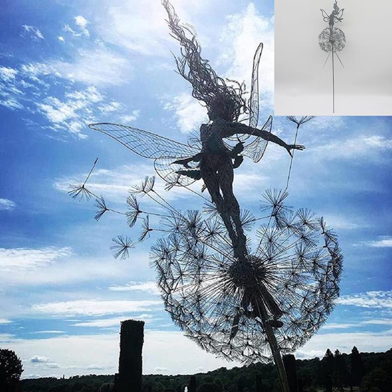 Fairies and Dandelions Dancing Together Sculpture Outdoor Garden