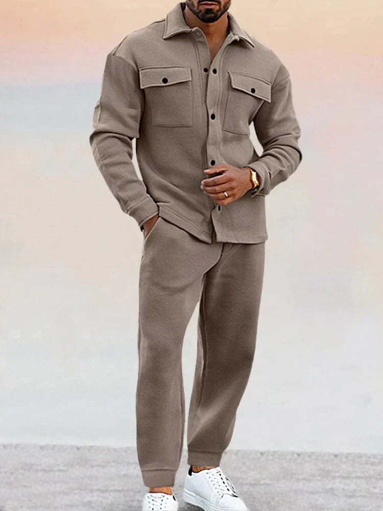 Ensemble décontracté Co-ord Surchemise Structurée &amp; Pantalon Fuselé Homme