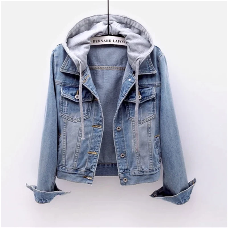 Jeansjacke für Damen - mit Kapuze