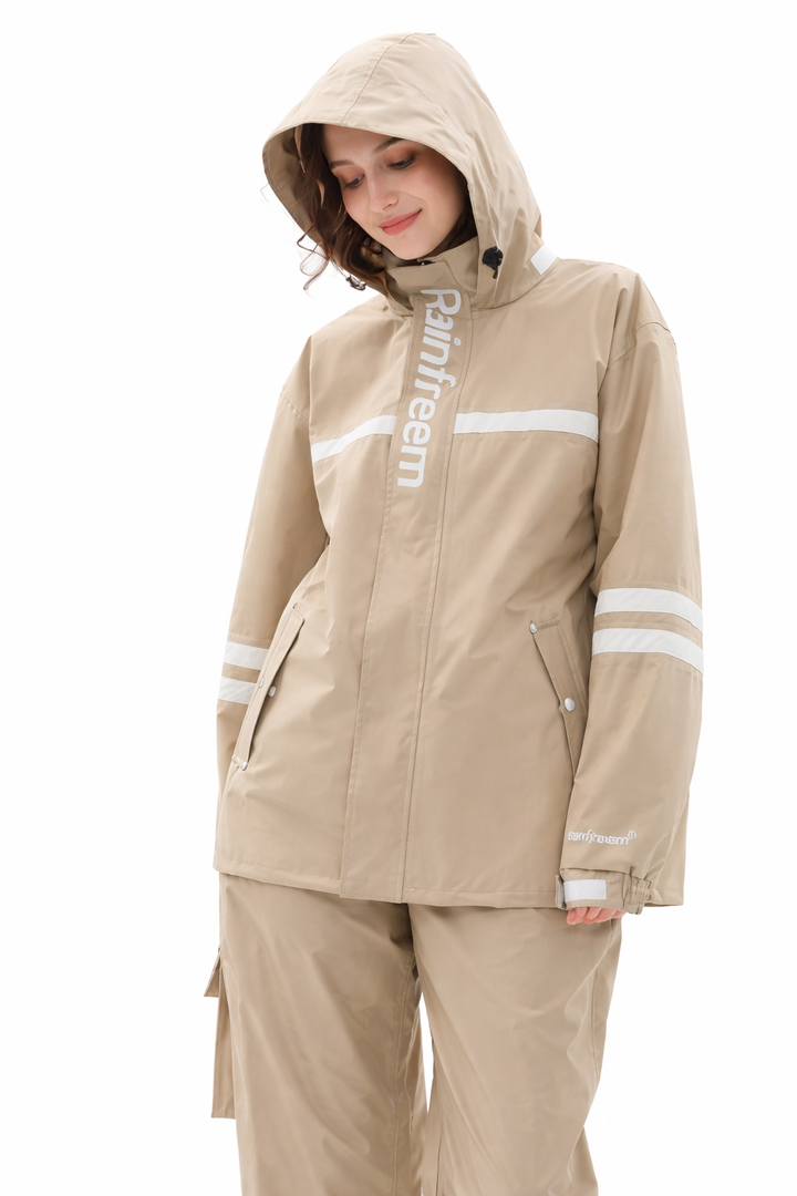 Damen Wasserdichtes Regenanzug mit Kapuze – Regenjacke und Regenhose Set | Blossom