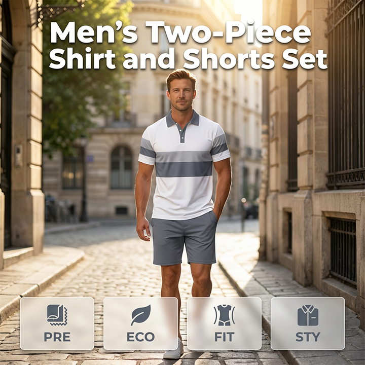 Set Herren - Atmungsaktives Zweiteiliges Sommeroutfit mit Shorts und T-Shirt