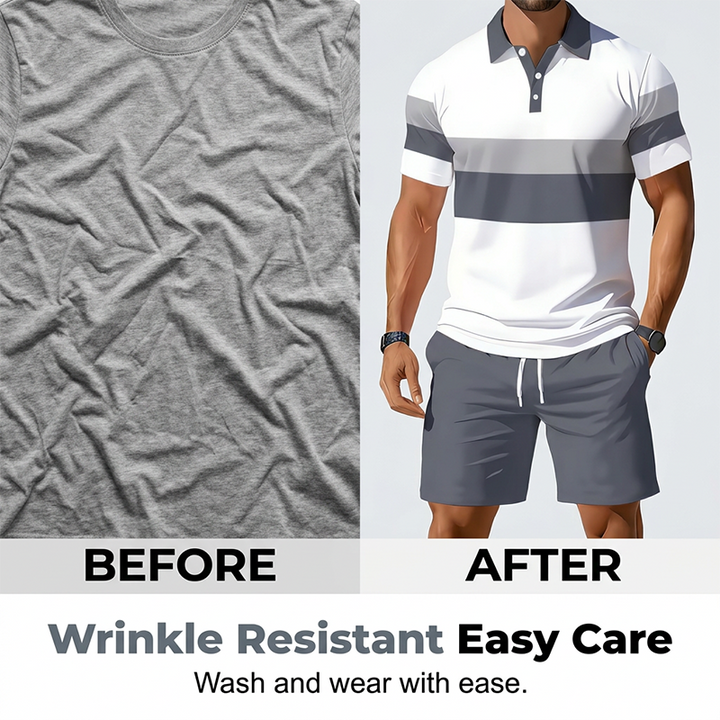 Set Herren - Atmungsaktives Zweiteiliges Sommeroutfit mit Shorts und T-Shirt