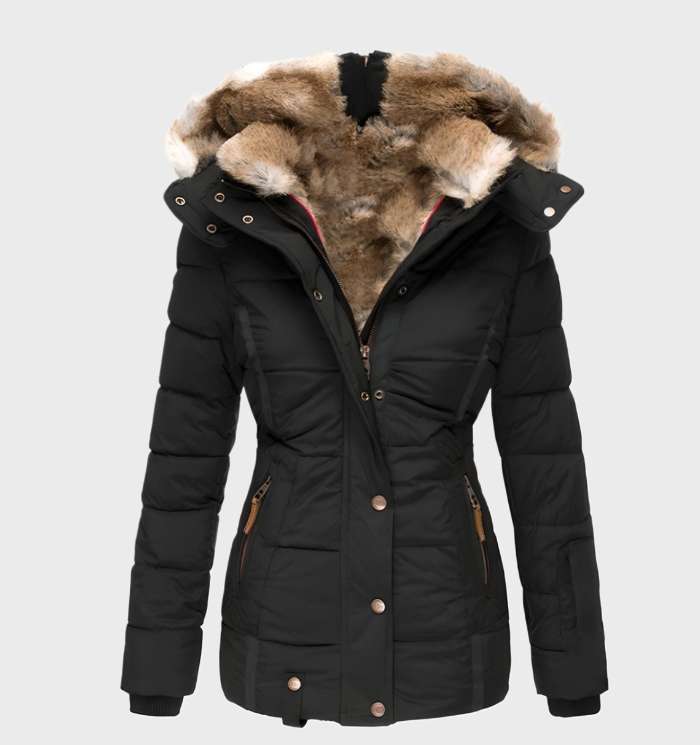 Dicke und Warme Slim Fit Winterjacke mit Kapuze - Midea