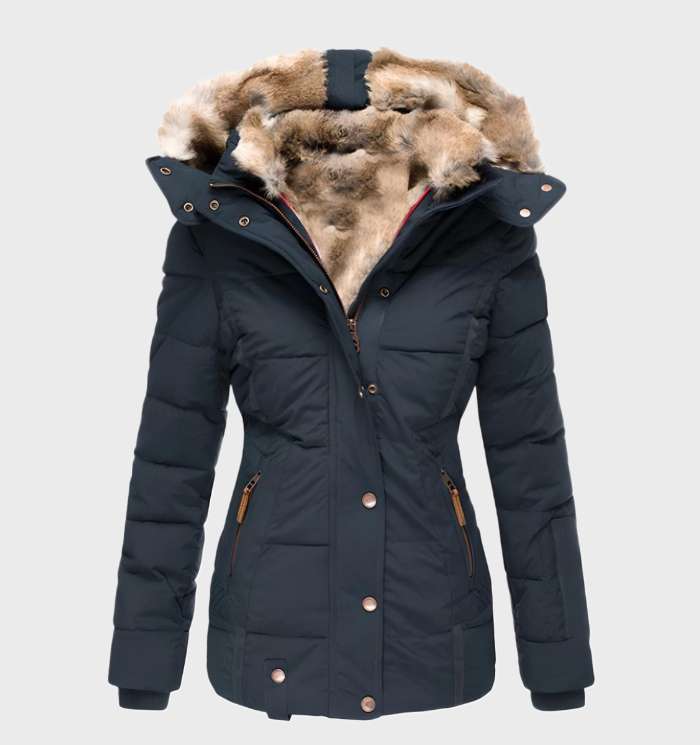 Dicke und Warme Slim Fit Winterjacke mit Kapuze - Midea