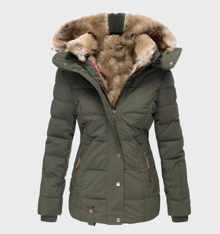 Dicke und Warme Slim Fit Winterjacke mit Kapuze - Midea