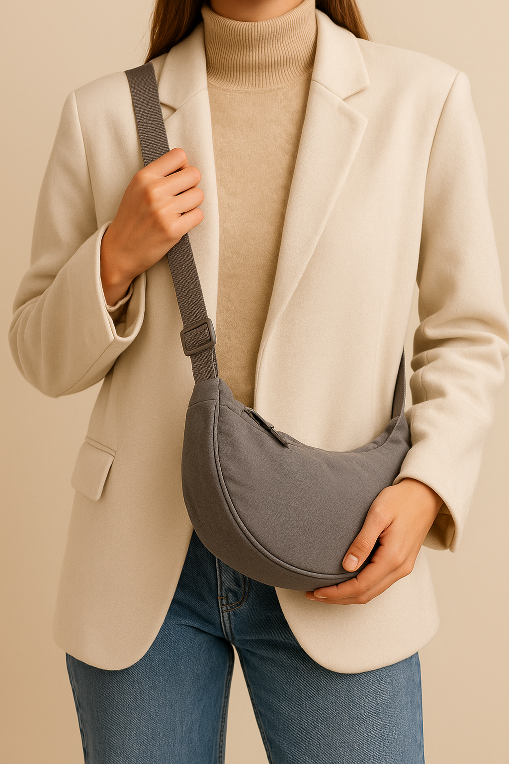 Damen Halbe Mond Schultertasche | Latoya