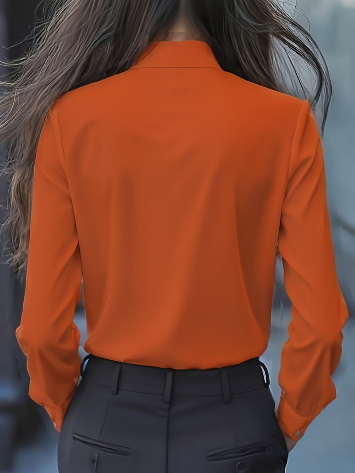 Langarm Bluse Damen | Schleifendetail &amp; Feiner Look