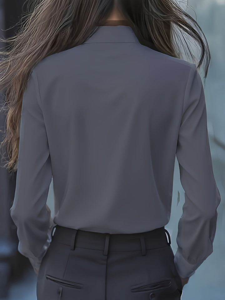 Langarm Bluse Damen | Schleifendetail &amp; Feiner Look