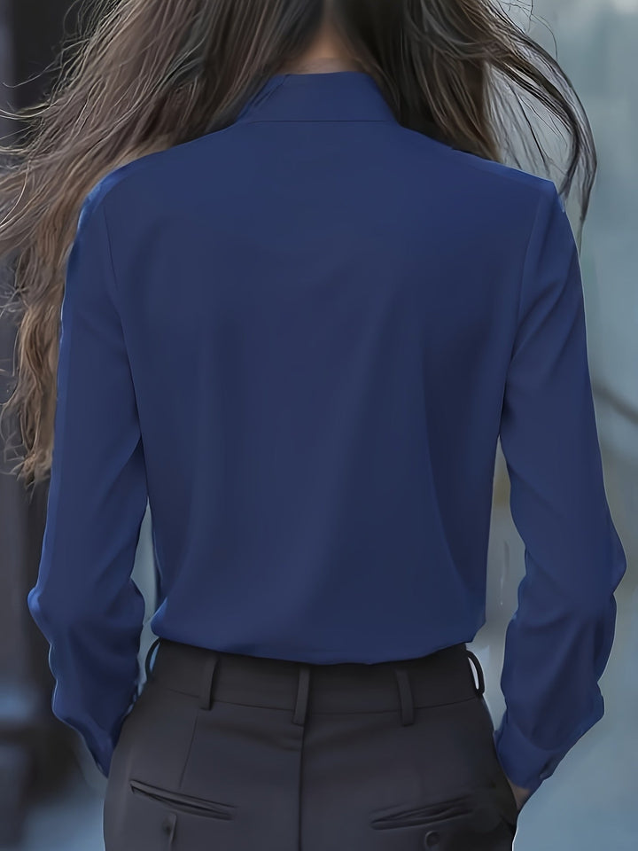 Langarm Bluse Damen | Schleifendetail &amp; Feiner Look