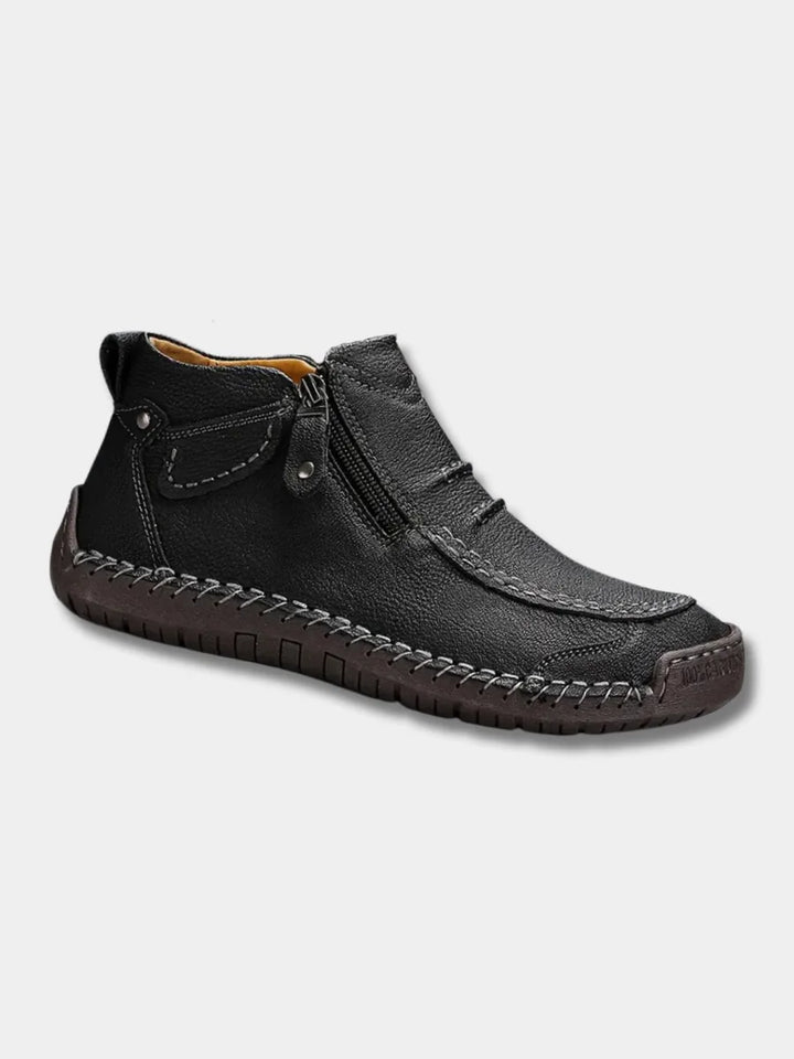 Orthopädische Unisex-Lederschuhe mit Seitenreißverschluss und Gummisohle
