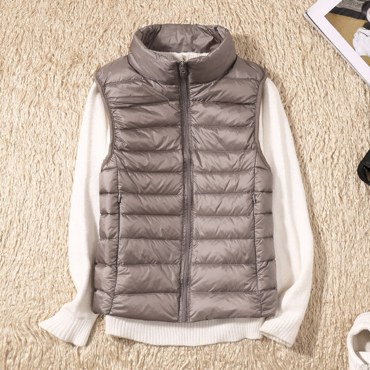 Leichtes gepolstertes Gilet mit Stehkragen und Reißverschluss