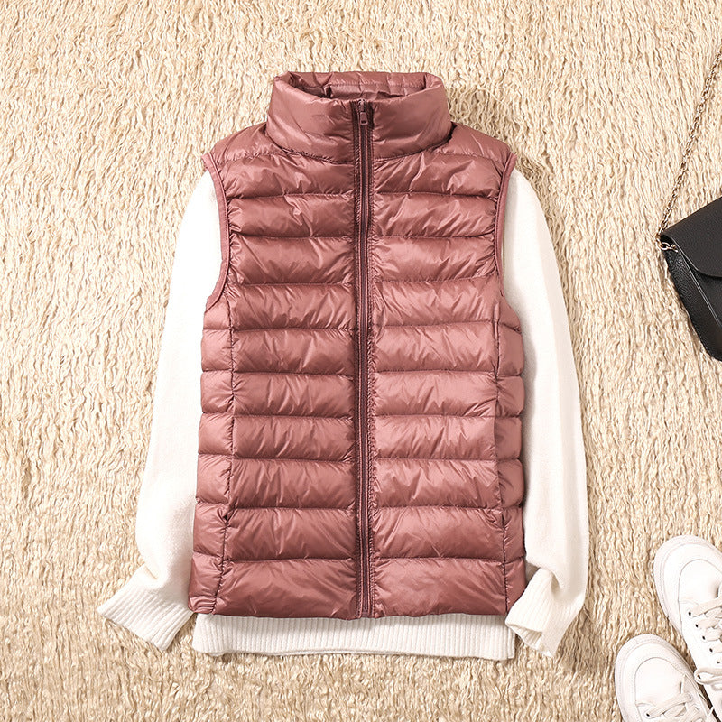 Leichtes gepolstertes Gilet mit Stehkragen und Reißverschluss