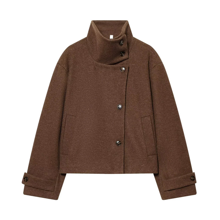 Damenjacke - Kurzjacke aus Wollmischung mit Schnallenkragen