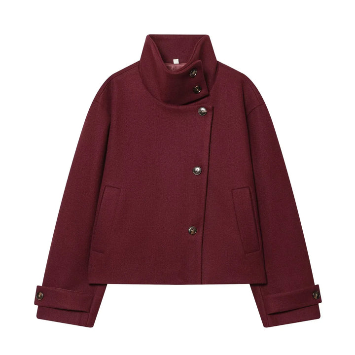 Damenjacke - Kurzjacke aus Wollmischung mit Schnallenkragen