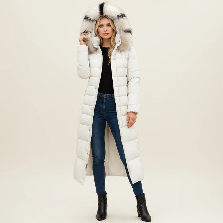 Damen Parka - Gestepptes Parka mit Gürteltaille und Kunstfellkapuze