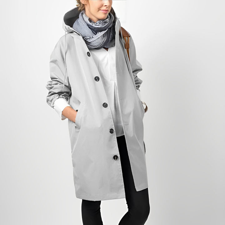 Regenjacke Damen - Kapuzen-Regenjacke mit verstellbarem Kordelzug