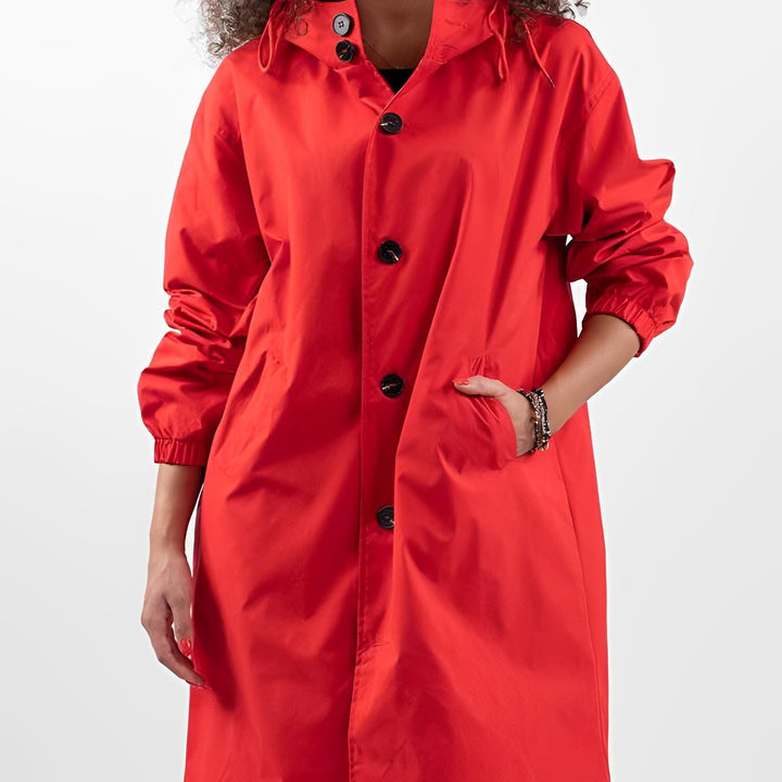 Regenjacke Damen - Kapuzen-Regenjacke mit verstellbarem Kordelzug