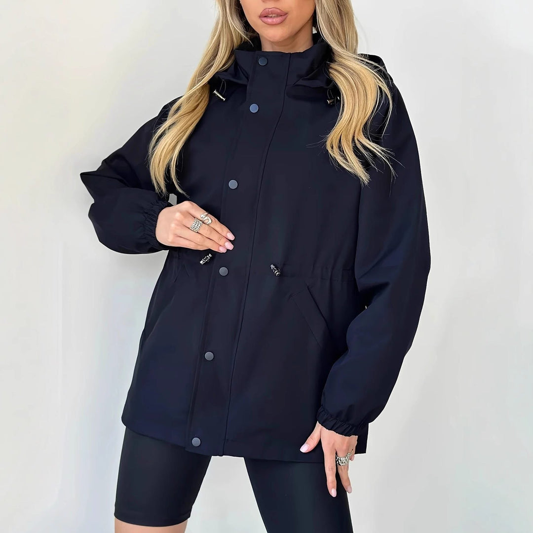 Regenmantel Damen - Oversized Regenmantel mit Kapuze