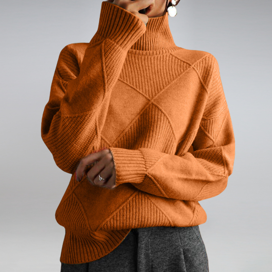 Pullover Damen - Kaschmir Strickweicher Pullover mit Rollkragen
