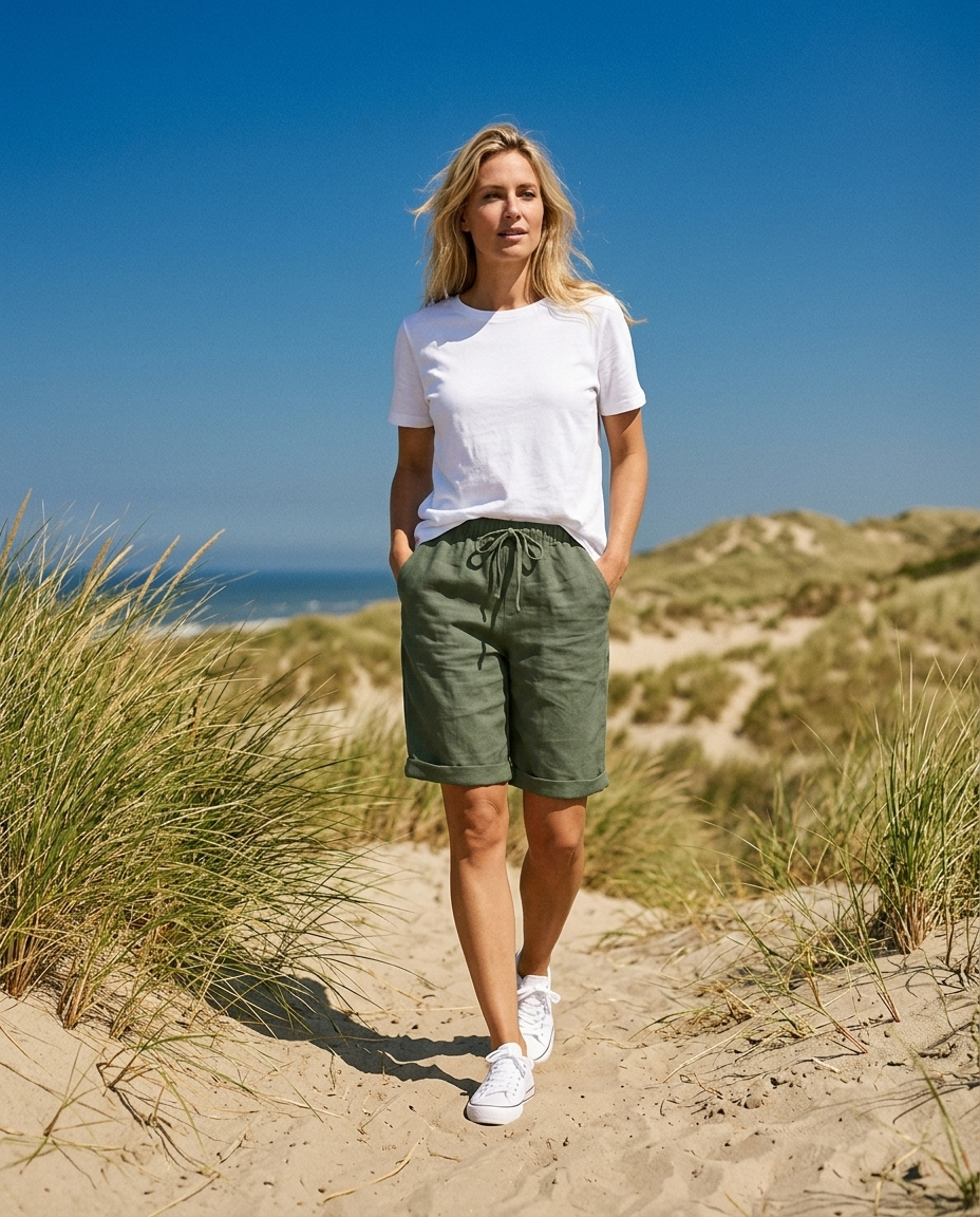 Miss | Damen Caprihose Relaxed - Leinen