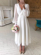 Birgit | Women's Classic Long Sleeve Flowing Wedding Dress