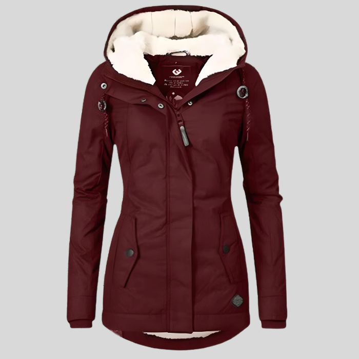 Damen Lange Wasserdichte Winterjacke – Mit Kapuze, Warmem Futter, Lässig für Kaltes Wetter