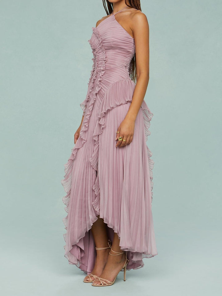 Maxi Kleid Damen | Raffinierter Halterneck