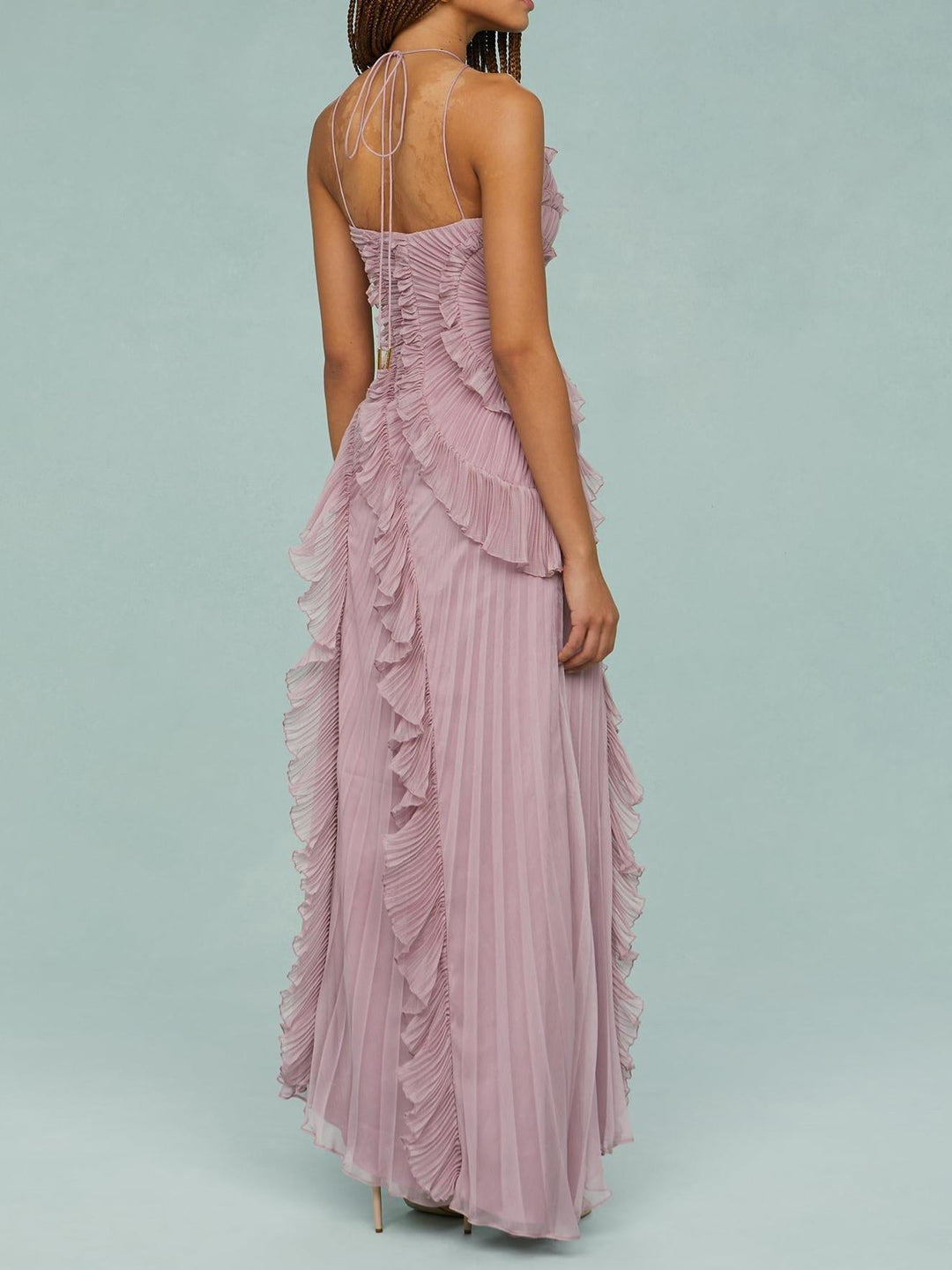 Maxi Kleid Damen | Raffinierter Halterneck