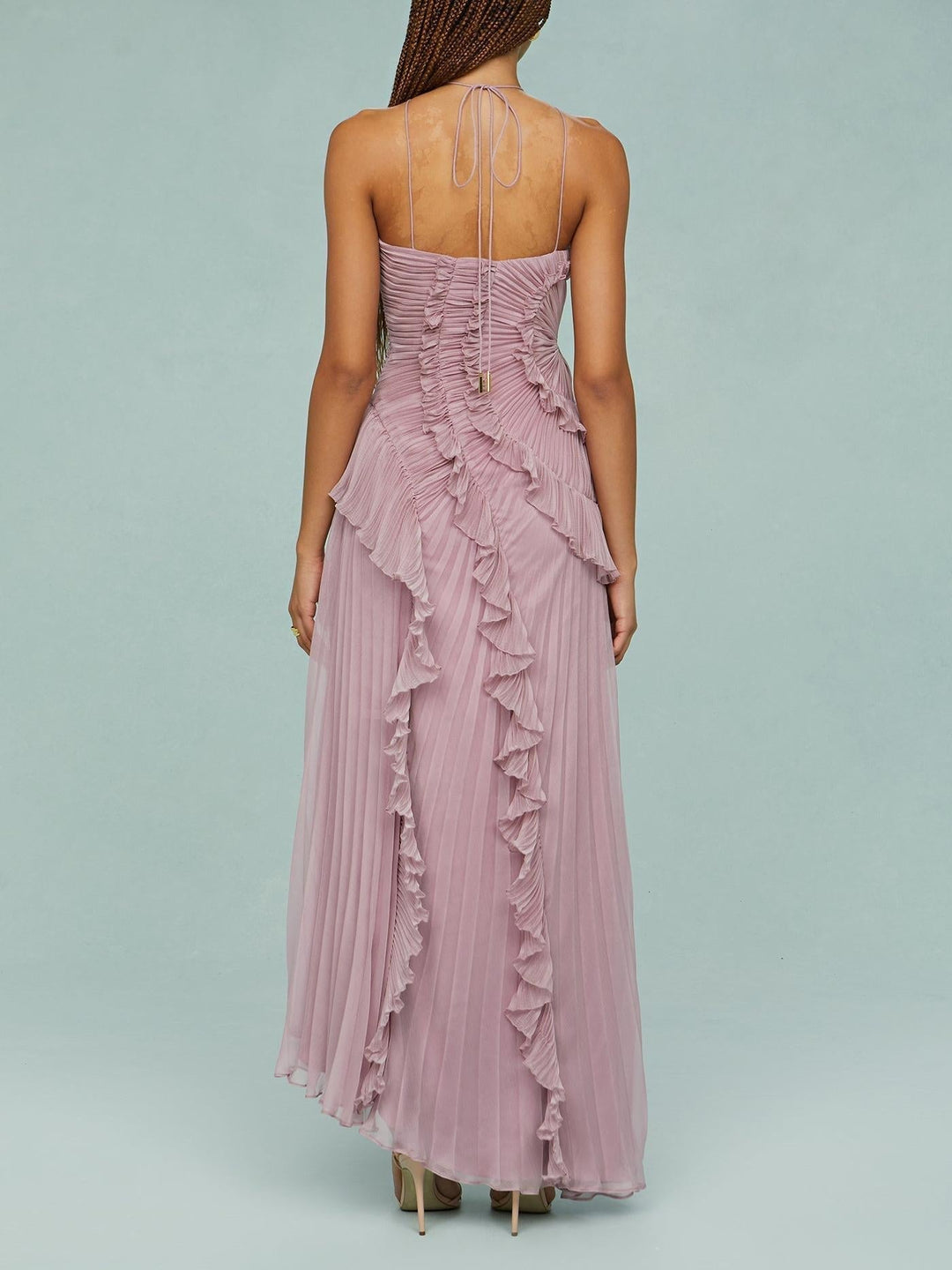 Maxi Kleid Damen | Raffinierter Halterneck