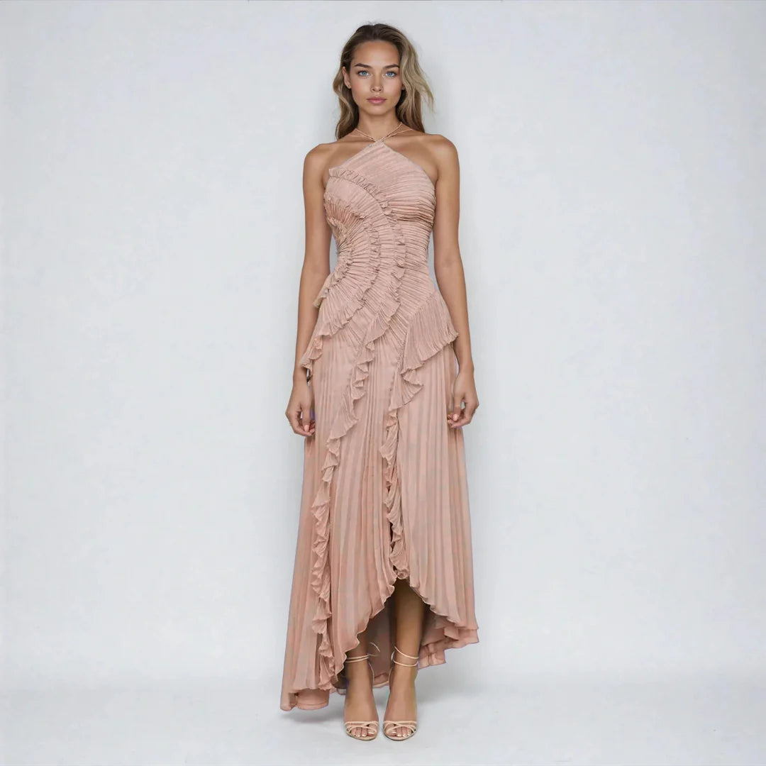 Maxi Kleid Damen | Raffinierter Halterneck