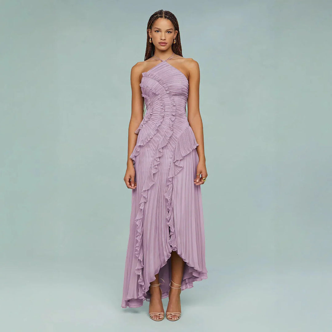Maxi Kleid Damen | Raffinierter Halterneck