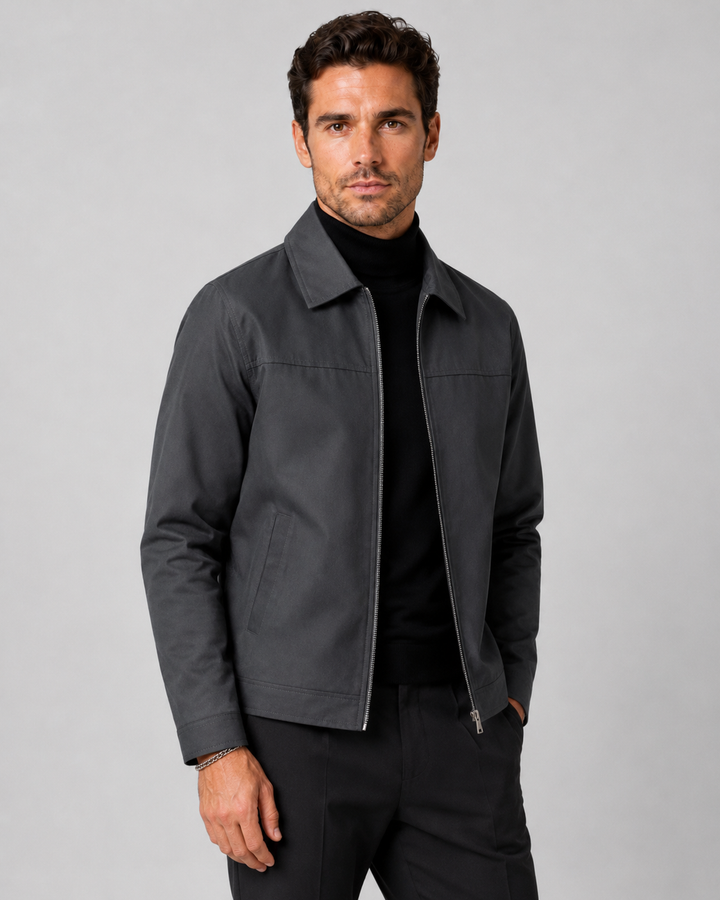 Herren Klassische Zip Harrington Jacke